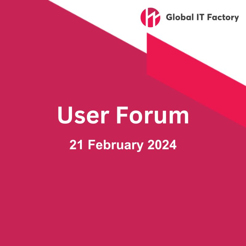 The logo for the Global IT Factory User Forum 2024.